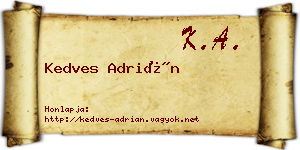 Kedves Adrián névjegykártya
