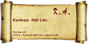 Kedves Adrián névjegykártya