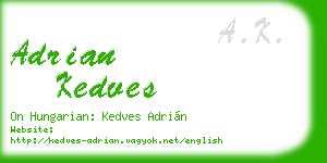 adrian kedves business card